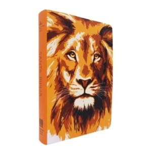 biblia reina valera 1960 letra grande diseño león naranja