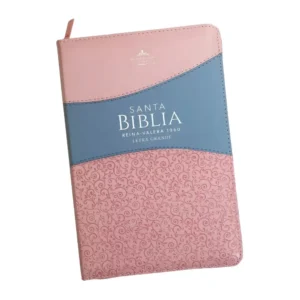 biblia rvr60 clásica bitono rosa/azul. editorial abba
