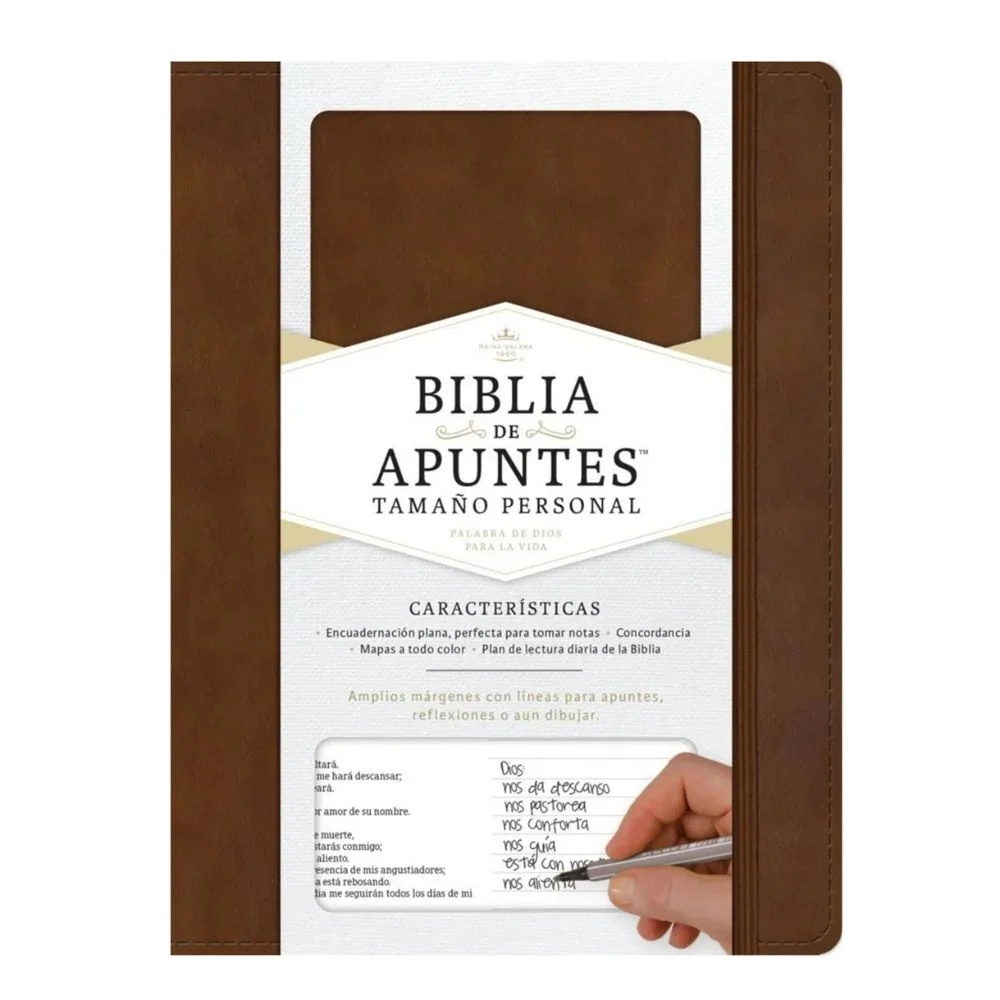 biblia de apuntes reina valera 1960 marrón tapa blanda