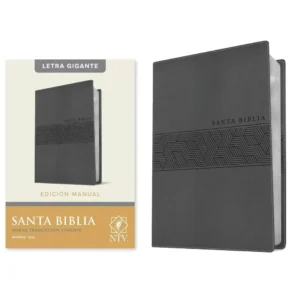 biblia ntv letra gigante – imitacion piel gris