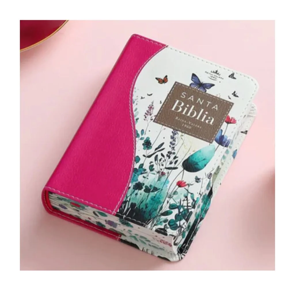Biblia Reina Valera 1960 Tamaño bolsillo canto flor lila