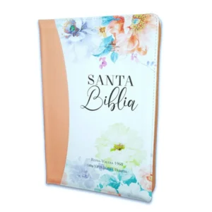 biblia rvr60 letra súper gigante i/piel coral con cierre/índice canto pintado
