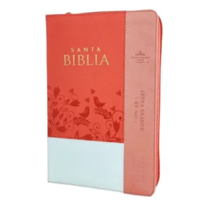 biblia rvr60 tamaño manual letra grande i/piel coral/coral/blanco cierre/índice
