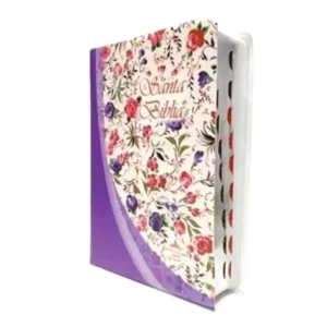 biblia rvr60 tamaño mediano indice violeta flores