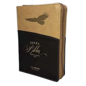 biblia reina valera 1960 de bolsillo imitación piel café con Águila. cierre e índice.