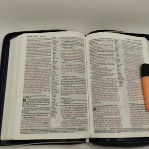 biblia con referencias ntv letra grande – imitacion piel azul con cierre