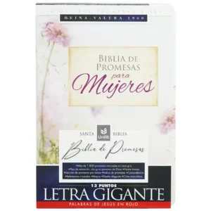 biblia de promesas reina valera 1960 – letra gigante – imitacion piel con cierre indice – floral