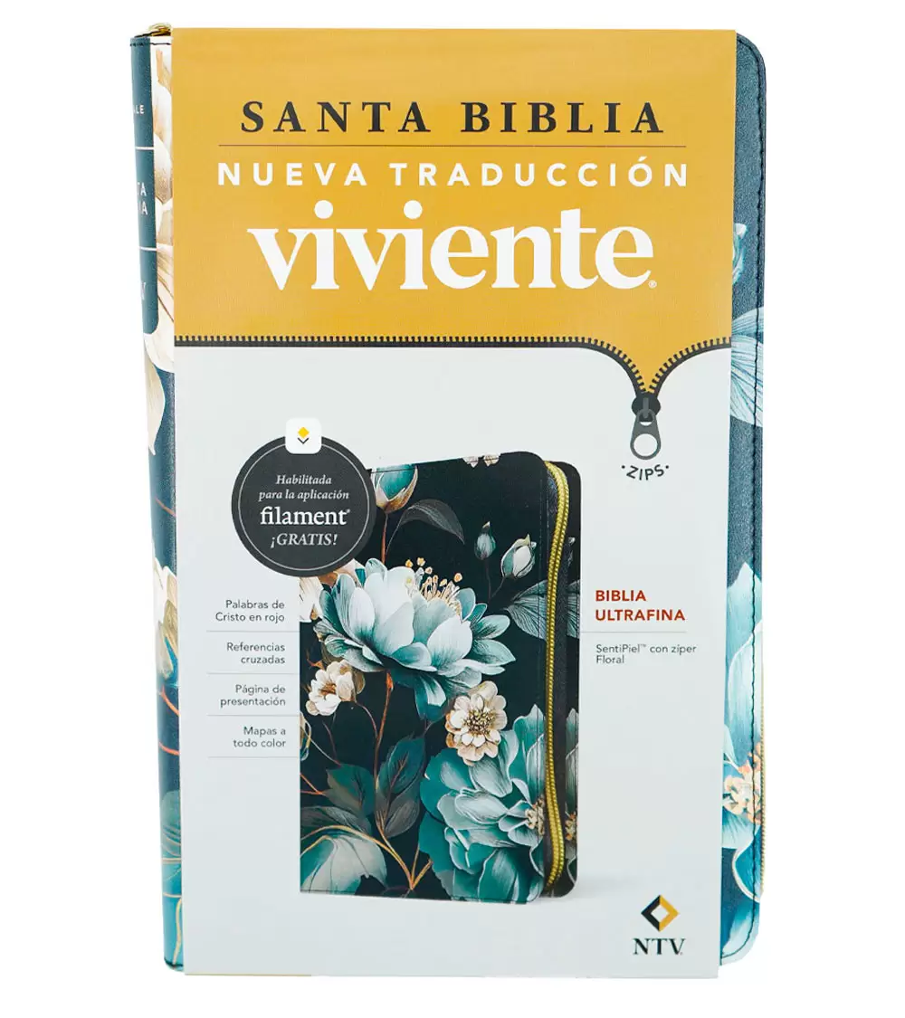 Biblia Ultrafina NTV con Cierre – Simil Piel Floral - Image 2