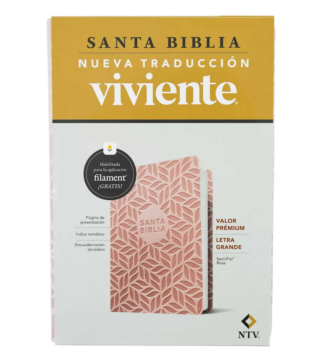 Biblia NTV Letra Grande Ultrafina – Rosa simil piel - Imagen 4