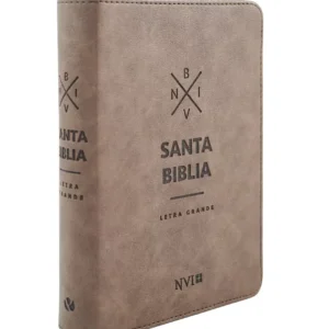 santa biblia nvi letra grande, tamaño compacto con cierre – marron