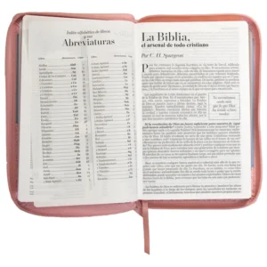 biblia rvr60 clásica bitono rosa/azul. editorial abba