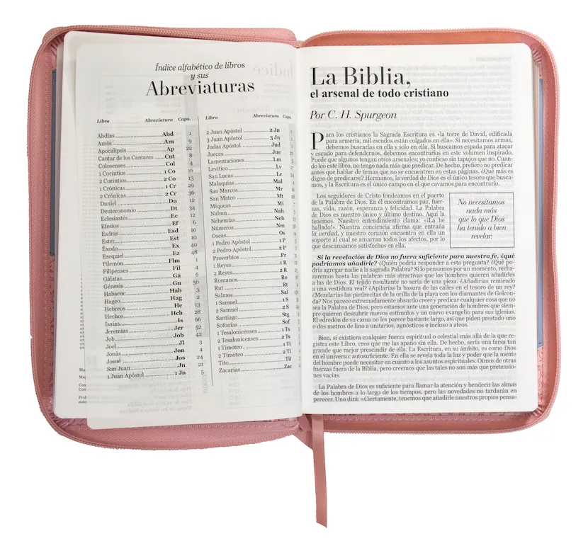 Biblia Rvr60 Clásica Bitono Rosa/azul. Editorial Abba - Image 2