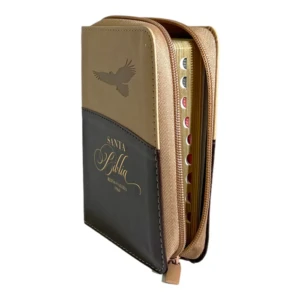 Biblia RV1960 de bolsillo imitación piel café con Águila.