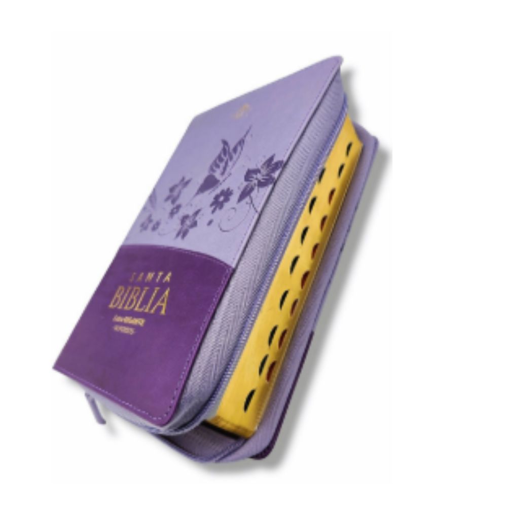 Biblia RV1960 letra gigante con cierre/índice violeta - Image 3