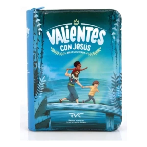 Biblia valientes para niños, azul, con cierre. RVC