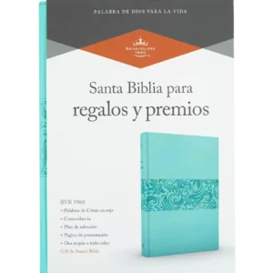 biblia rv1960 para regalos y premios – simil piel turquesa
