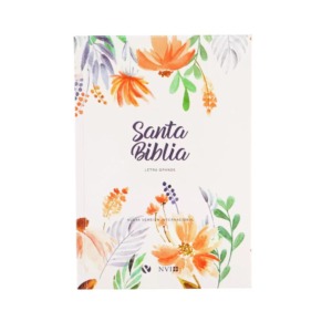 Biblia NVI Letra Grande – Tapa Dura Flores Rosa