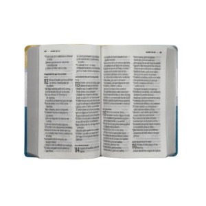 Biblia Rvc Mediana Letra Gigante Símil Piel Azulamarillo
