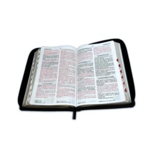 Biblia con Cierre Letra Grande 12 puntos RV1960 imit piel negro y gris con índice