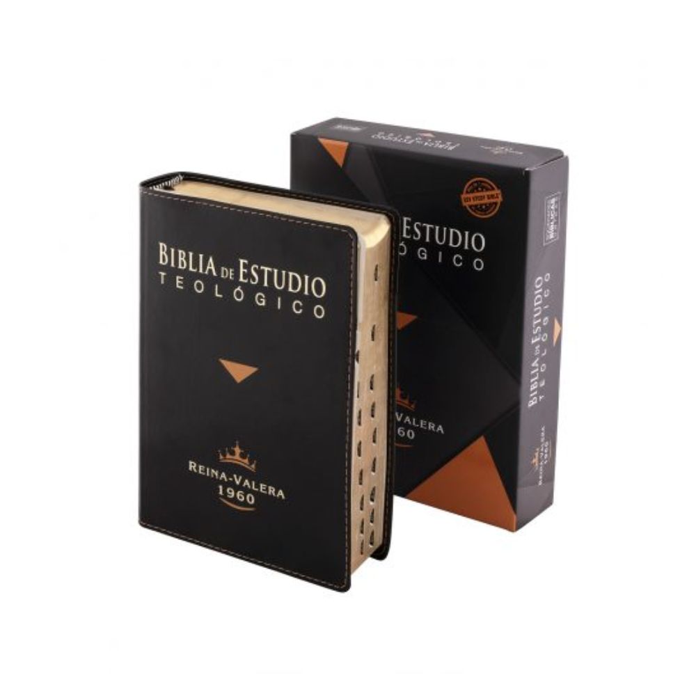 Biblia de Estudio Teológico RVR1960, color negro, con índice