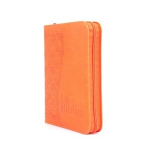 Biblia manual naranja con cierre TLA - Imitación Piel - Naranja