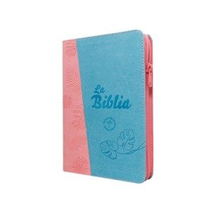 Biblia TLA Letra Grande 11 puntos Menta Rosa Piel, con Cierre